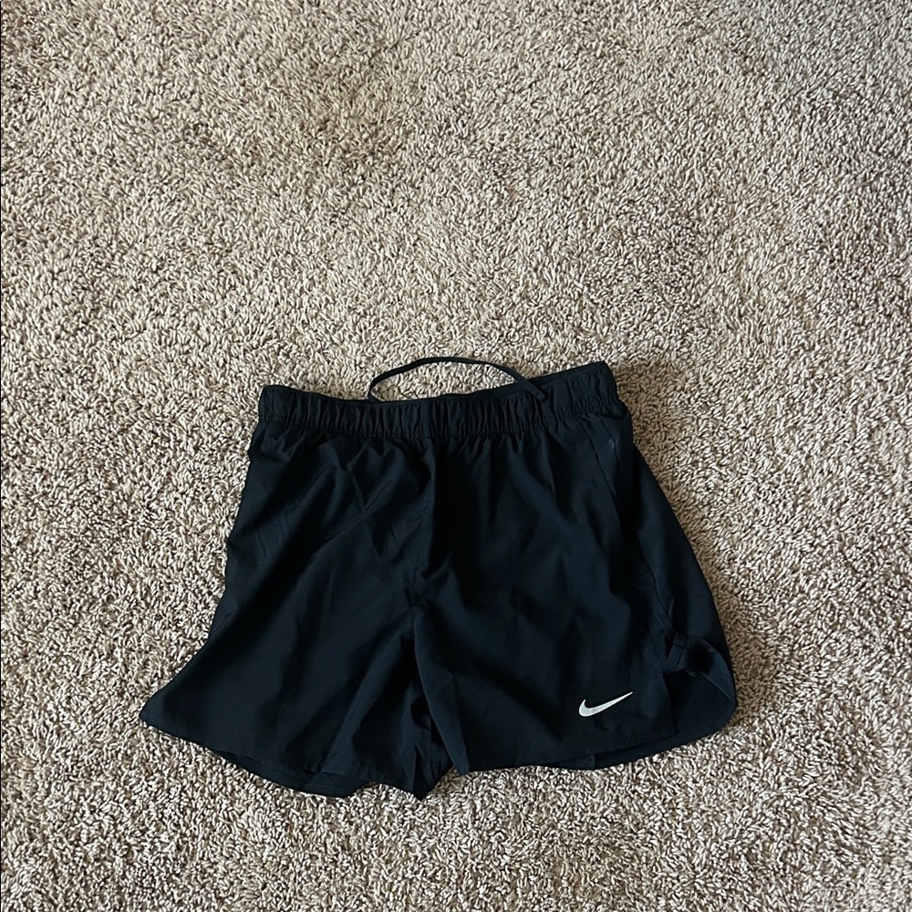 Nike Women's Black Athletic Shorts with White Logo